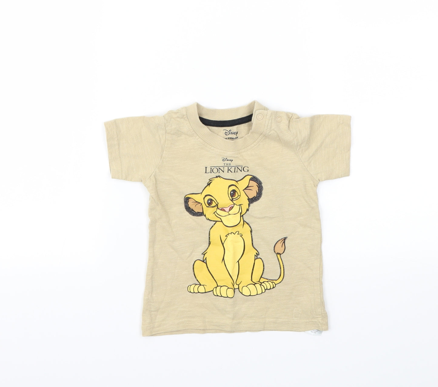 Primark Boys Beige Animal Print  Basic T-Shirt Size 6-9 Months