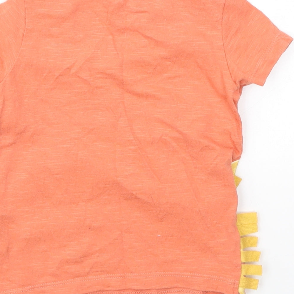 F&F Boys Orange Animal Print  Basic T-Shirt Size 6-9 Months