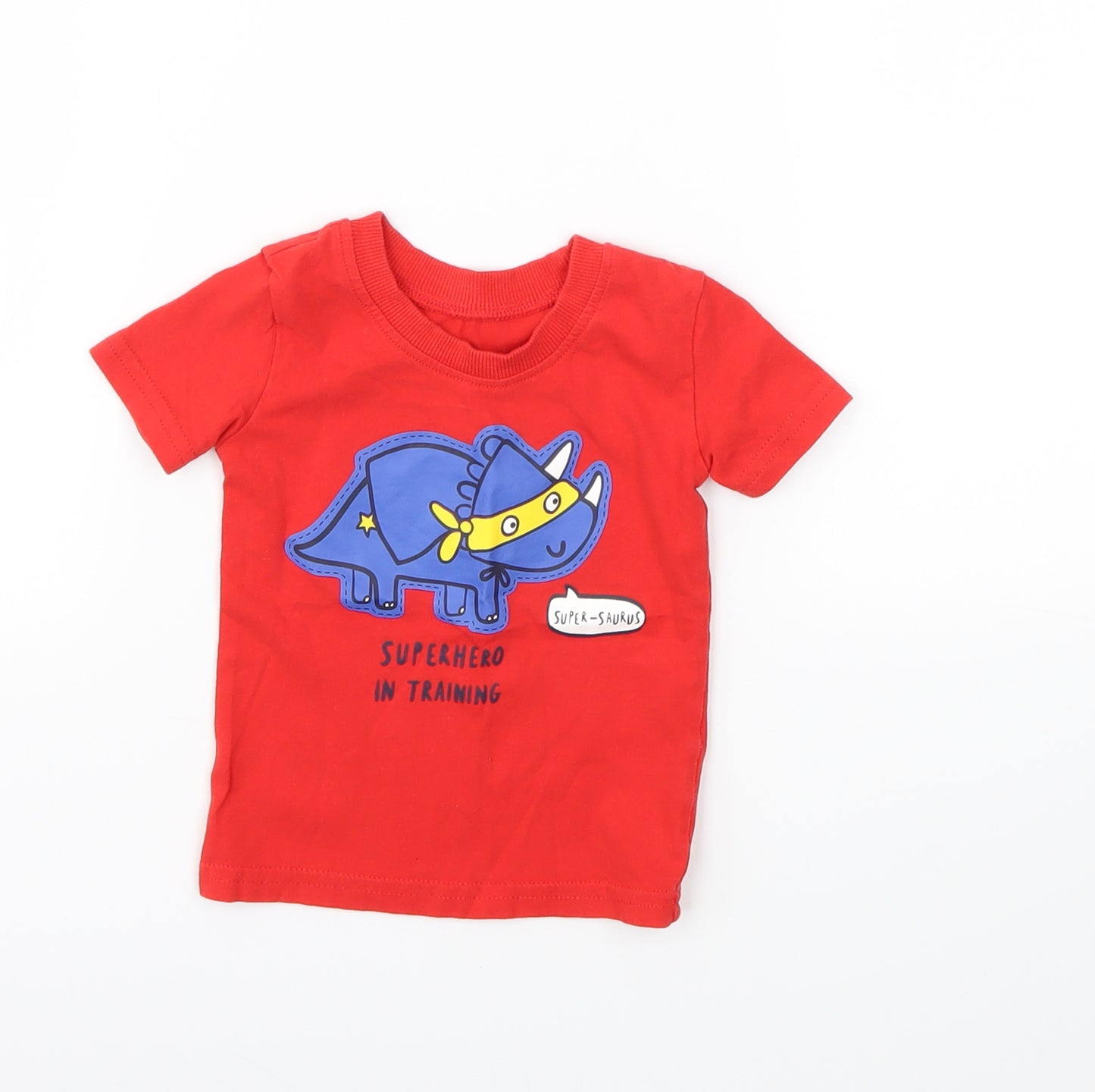 George Boys Red Animal Print  Basic T-Shirt Size 3-6 Months