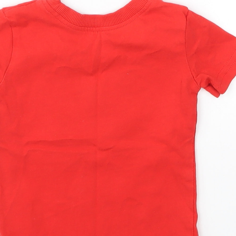 George Boys Red Animal Print  Basic T-Shirt Size 3-6 Months