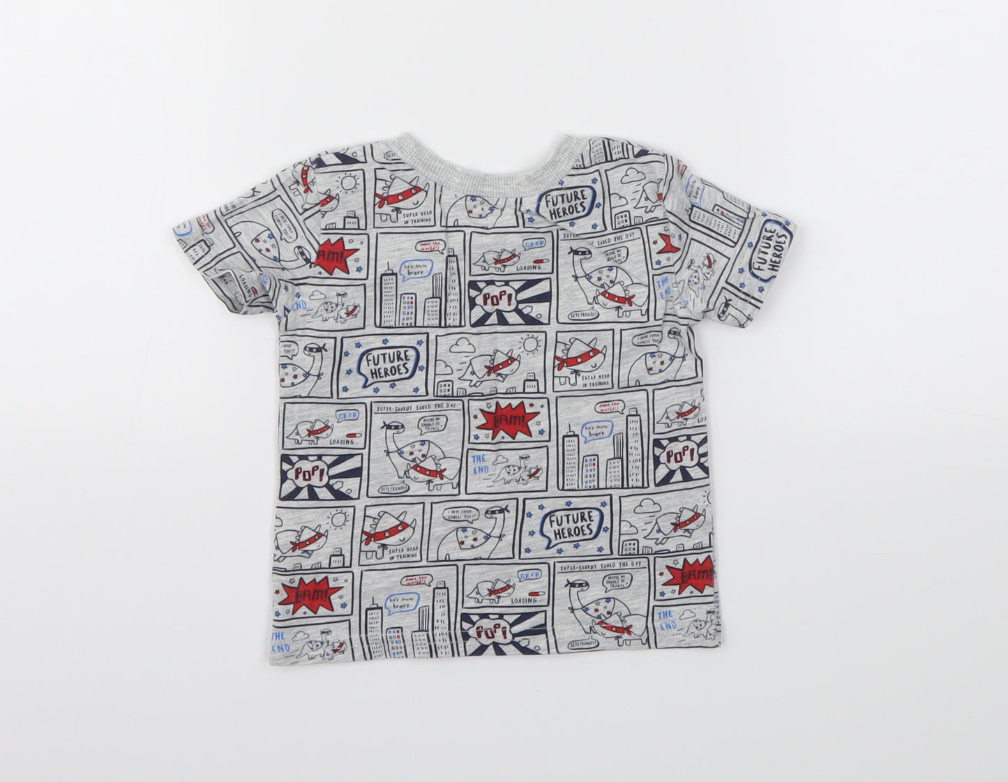 George Boys Grey Animal Print  Basic T-Shirt Size 3-6 Months