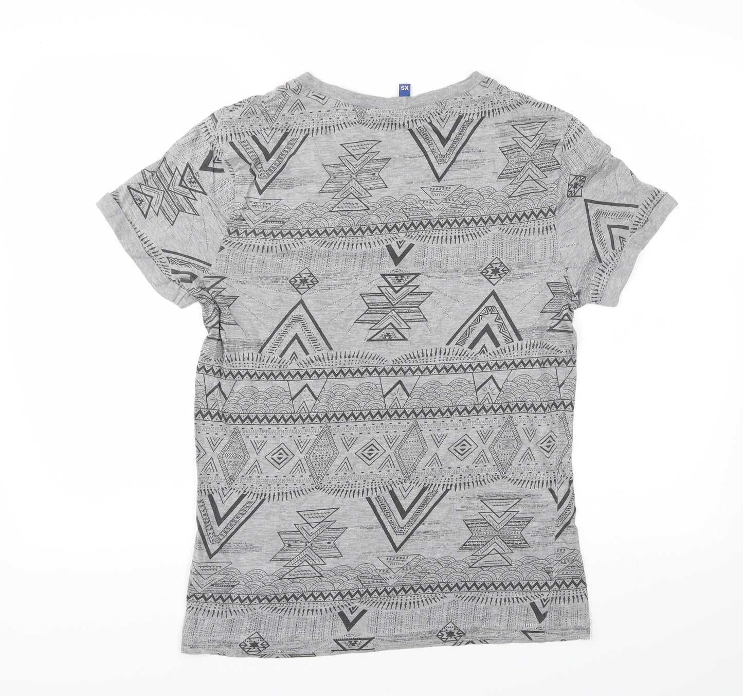 H&M Mens Grey Argyle/Diamond   T-Shirt Size XS