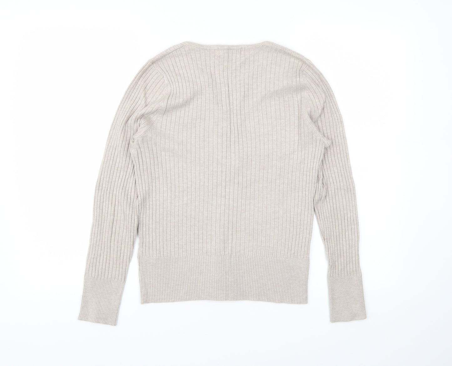 M&S Womens Beige   Basic T-Shirt Size 12