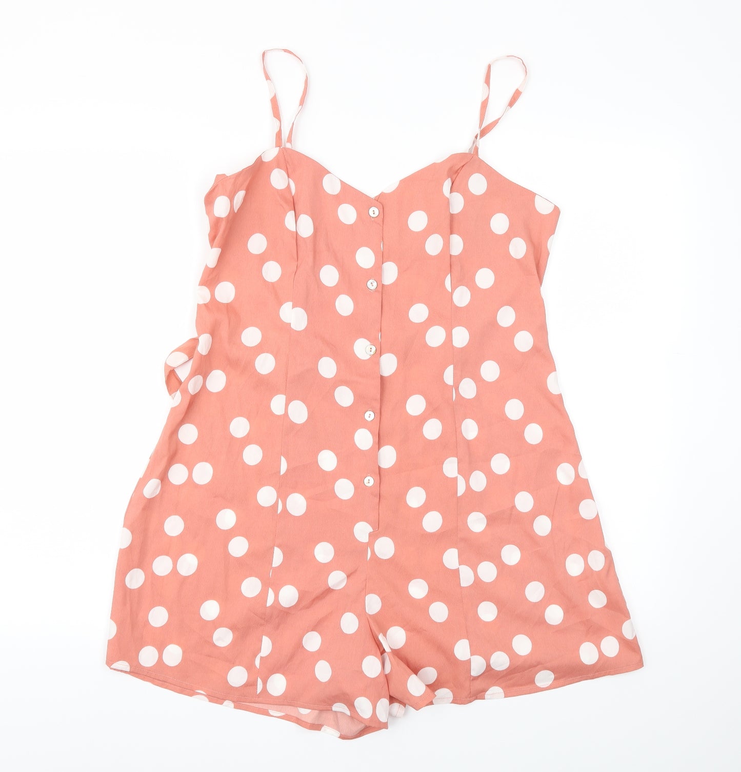 Primark Womens Pink Polka Dot  Jumpsuit One-Piece Size 10