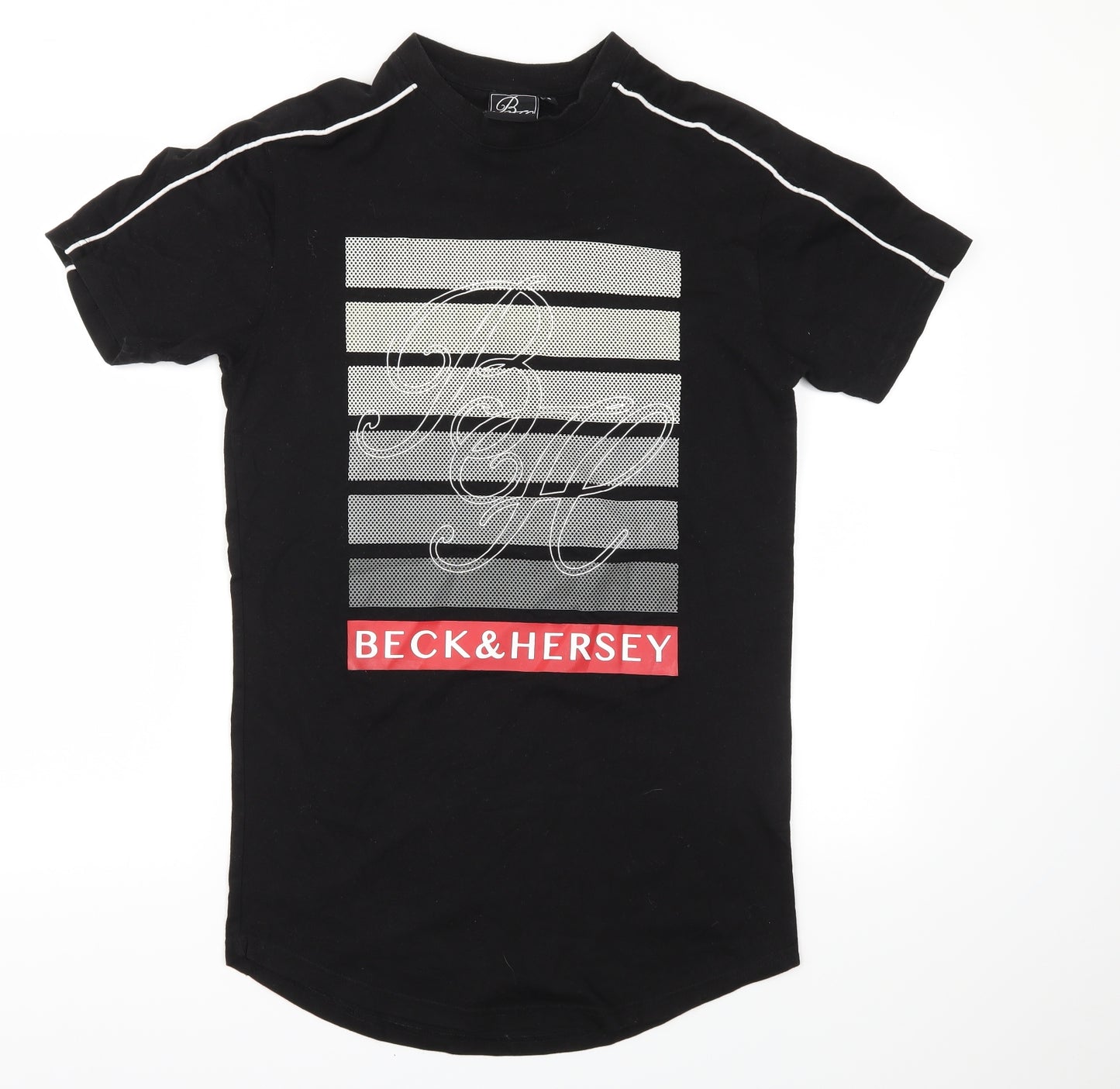 BACK&HERSEY Mens Black    T-Shirt Size S