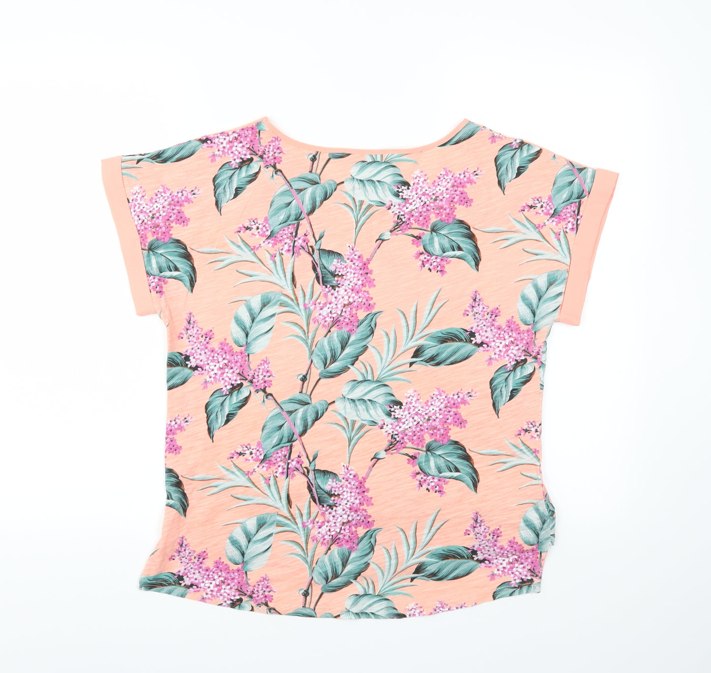 Oasis Womens Pink Floral  Basic T-Shirt Size M