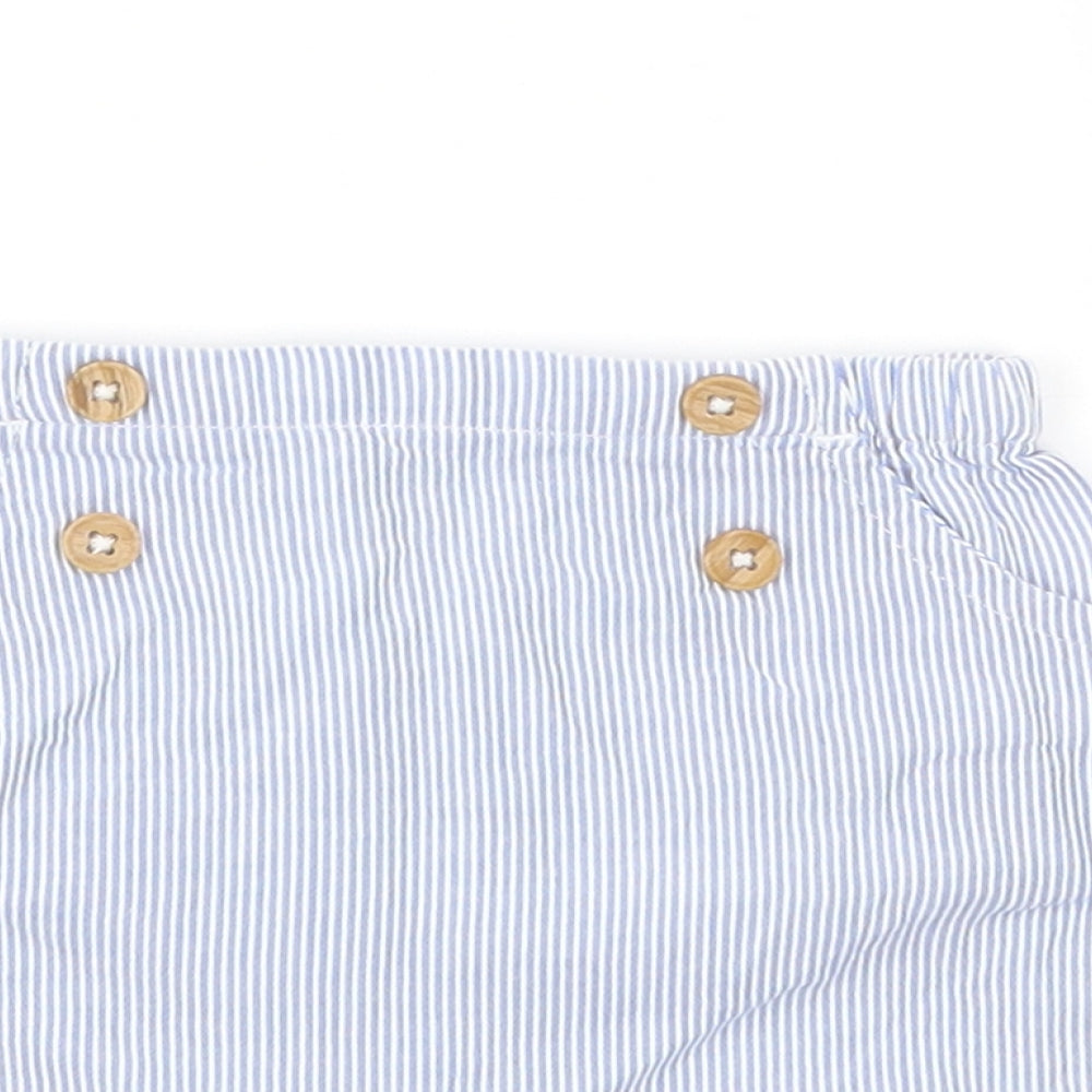 TU Boys Blue Striped  Capri Trousers Size 3-6 Months