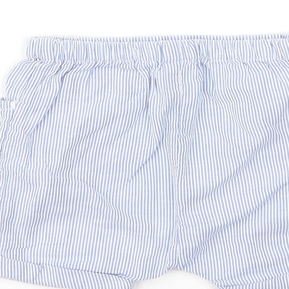 TU Boys Blue Striped  Capri Trousers Size 3-6 Months