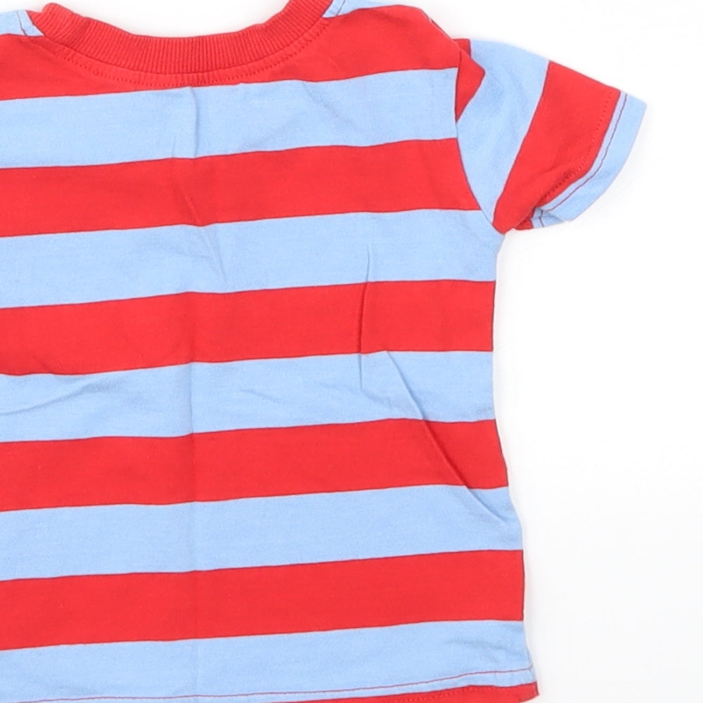 George Boys Red Striped  Basic T-Shirt Size 3-6 Months