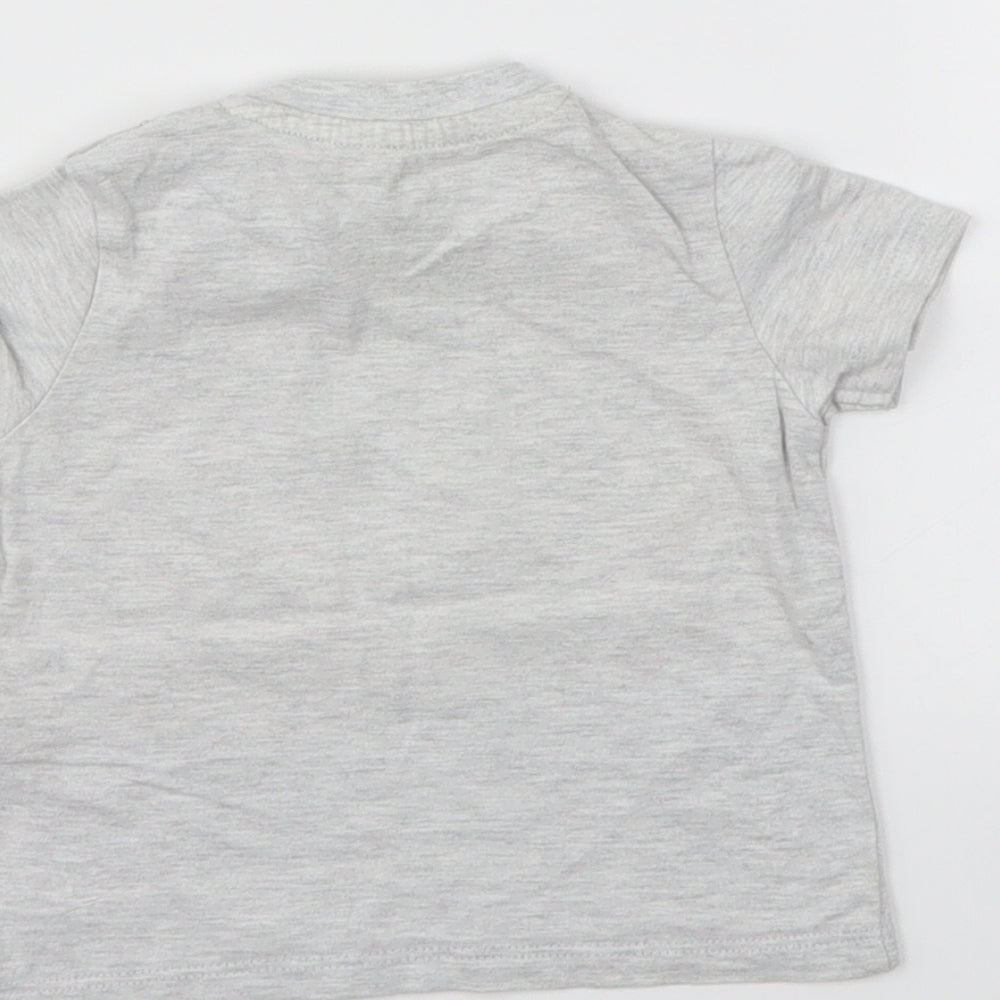 F&F Boys Grey Animal Print  Basic T-Shirt Size 0-3 Months