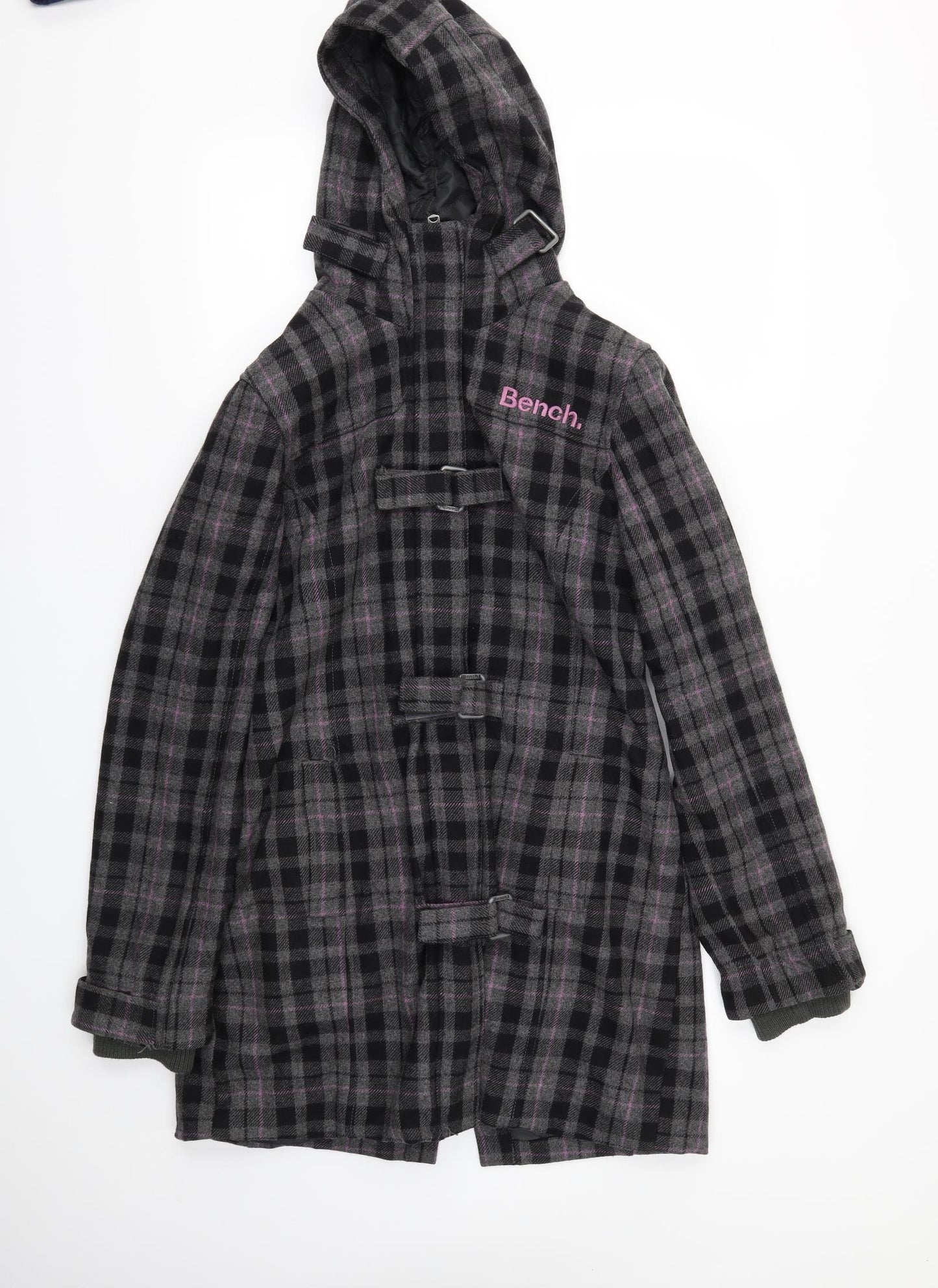 Bench Womens Black Check  Jacket Coat Size M
