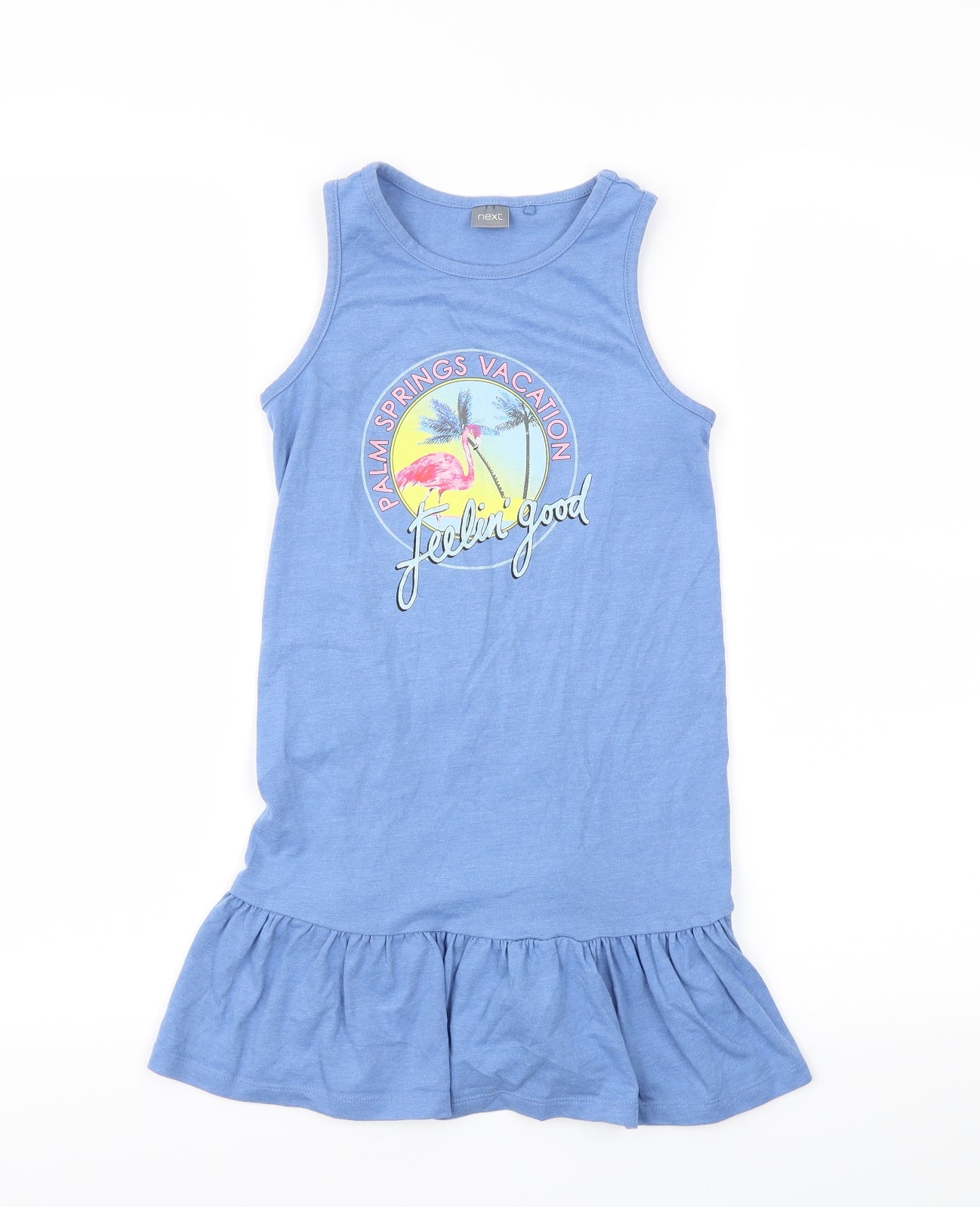NEXT  Girls Blue Geometric  Fit & Flare  Size 7 Years