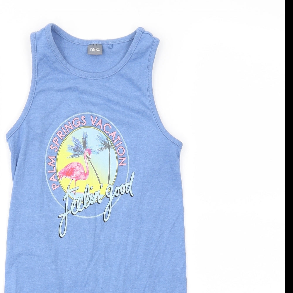 NEXT  Girls Blue Geometric  Fit & Flare  Size 7 Years