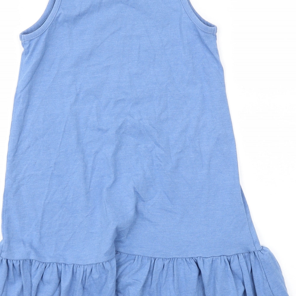 NEXT  Girls Blue Geometric  Fit & Flare  Size 7 Years