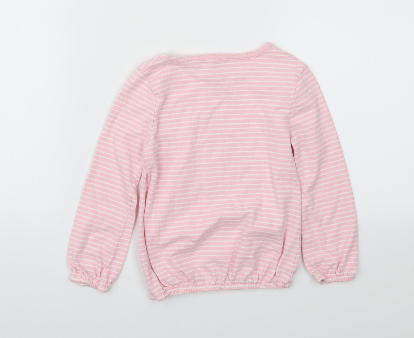 George Girls Pink Striped  Basic T-Shirt Size 2-3 Years