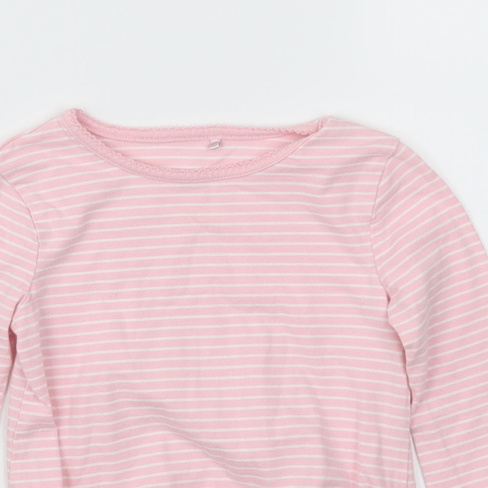 George Girls Pink Striped  Basic T-Shirt Size 2-3 Years