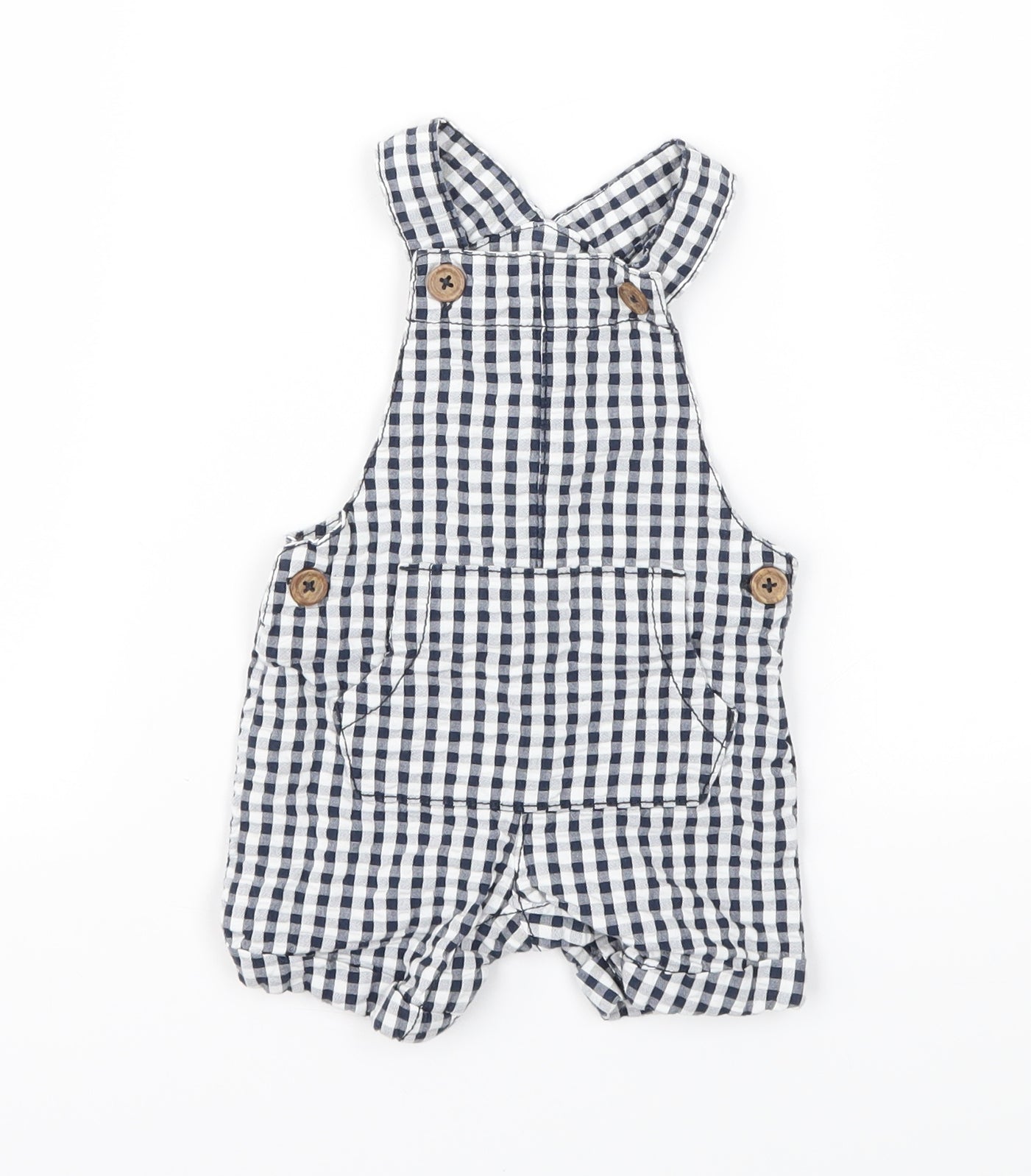 FRED&FLO  Black Check  Dungaree One-Piece Size 0-3 Months