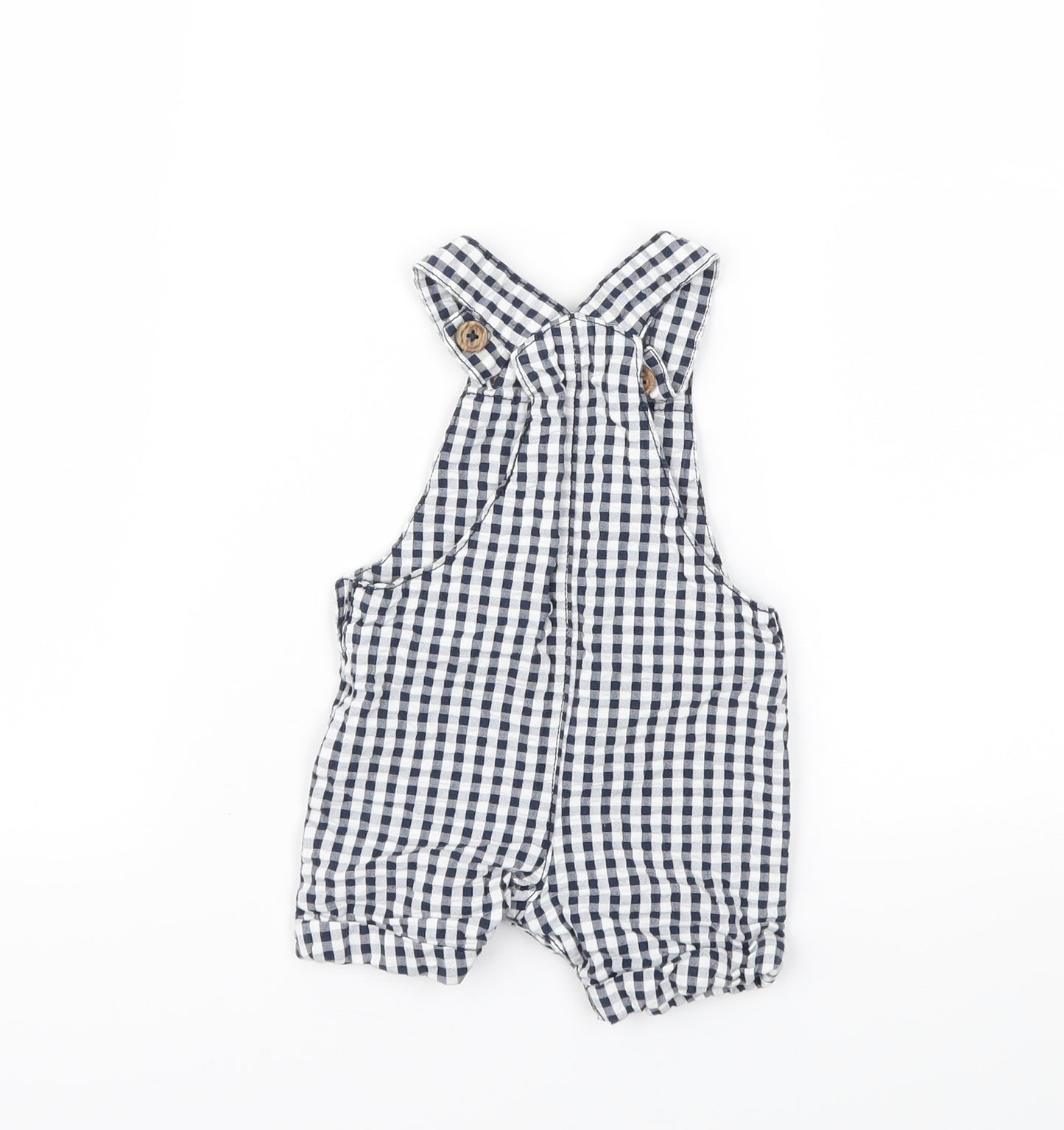 FRED&FLO  Black Check  Dungaree One-Piece Size 0-3 Months