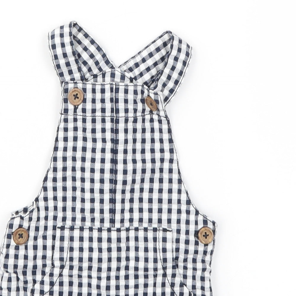 FRED&FLO  Black Check  Dungaree One-Piece Size 0-3 Months