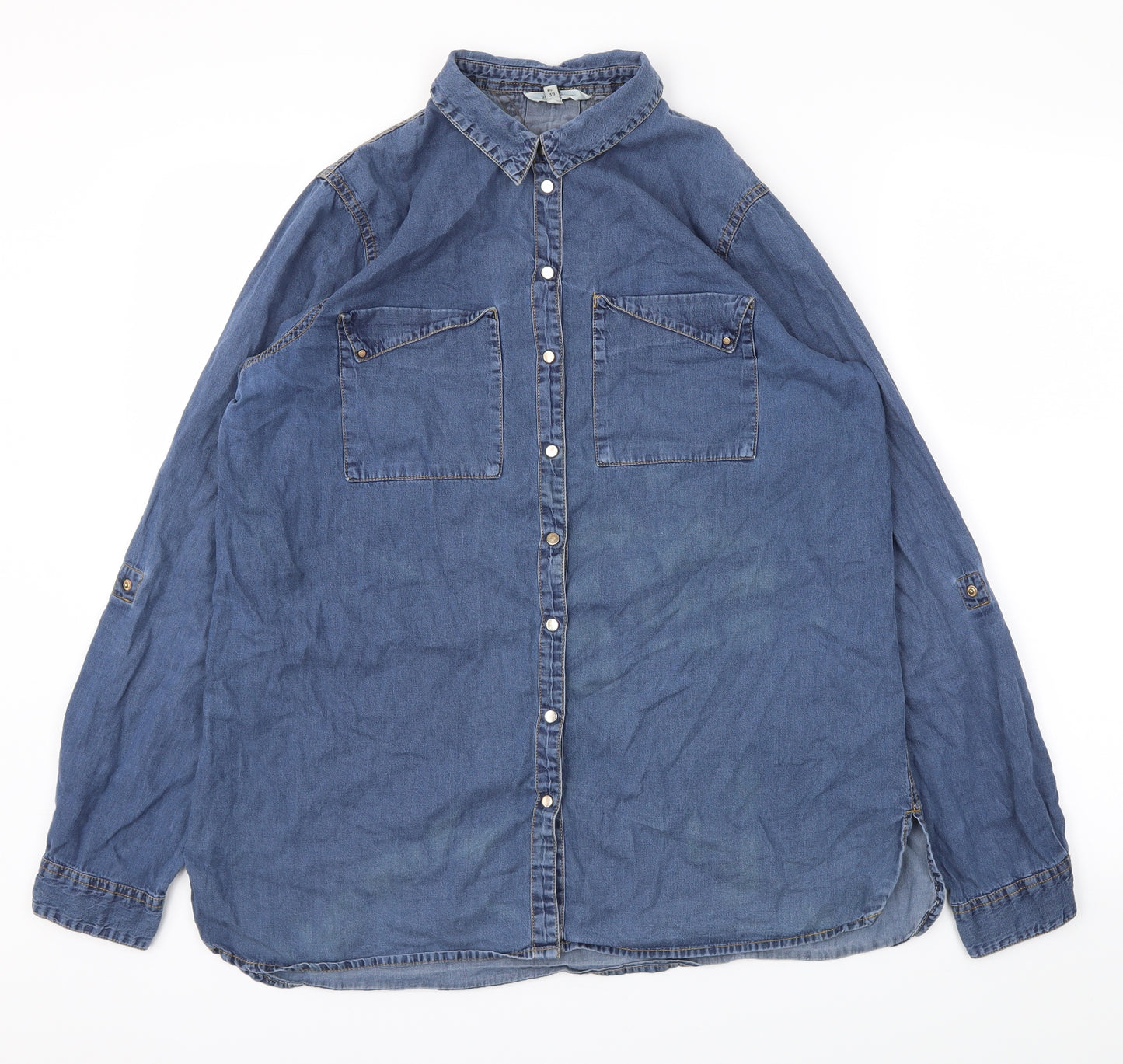 River Island Womens Blue   Basic Button-Up Size 12