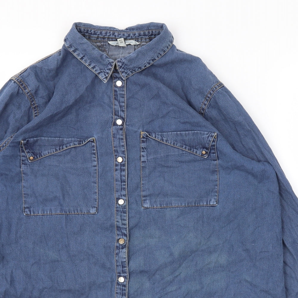 River Island Womens Blue   Basic Button-Up Size 12