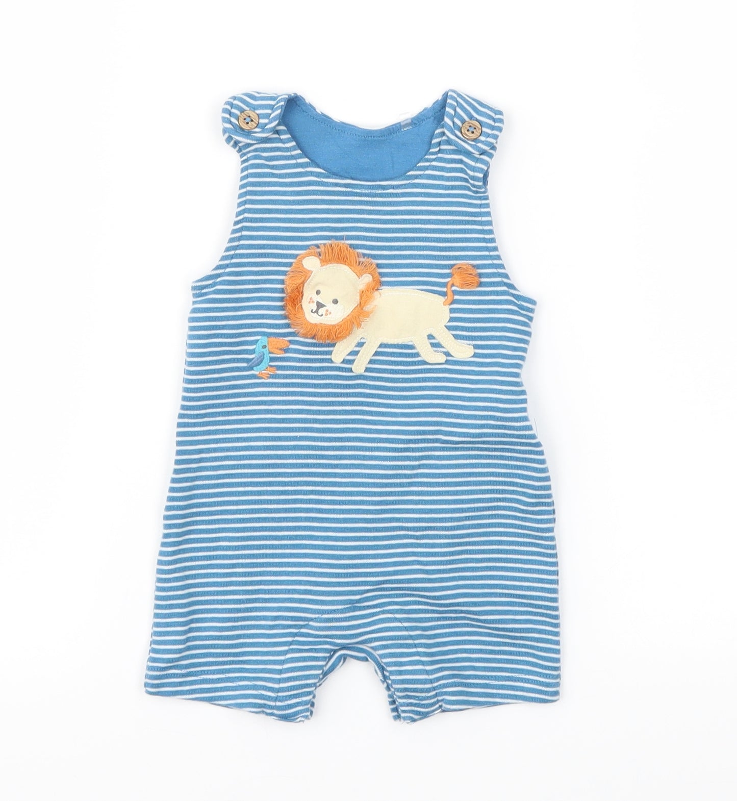 M&S  Blue Striped  Babygrow One-Piece Size 0-3 Months