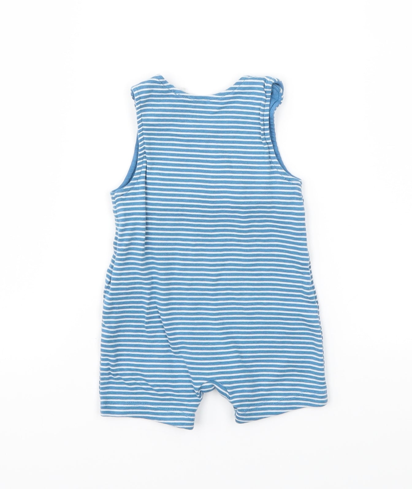 M&S  Blue Striped  Babygrow One-Piece Size 0-3 Months