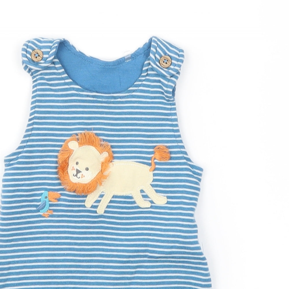M&S  Blue Striped  Babygrow One-Piece Size 0-3 Months