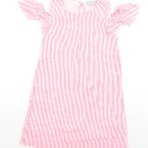 Matalan Girls Pink Striped  A-Line  Size 6 Years