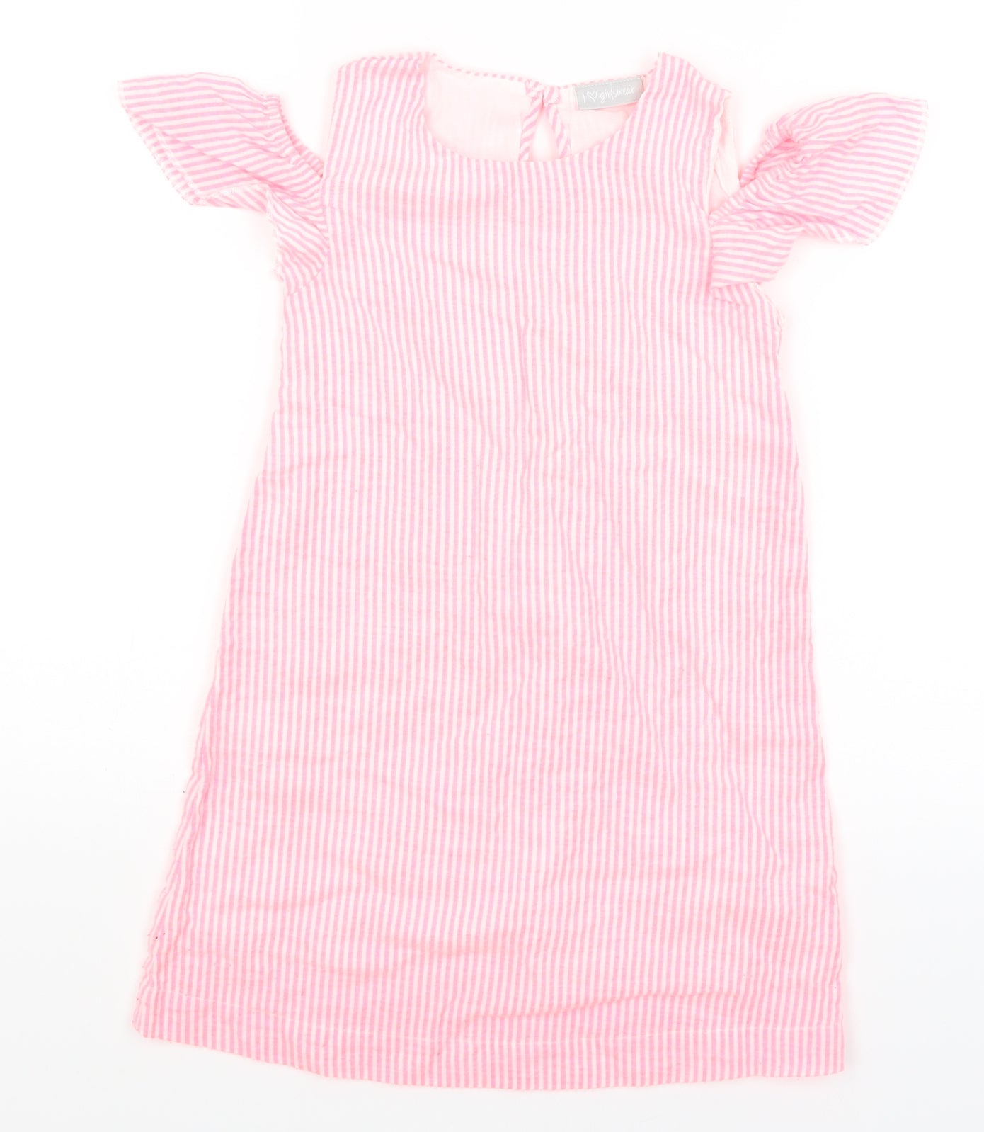 Matalan Girls Pink Striped  A-Line  Size 6 Years