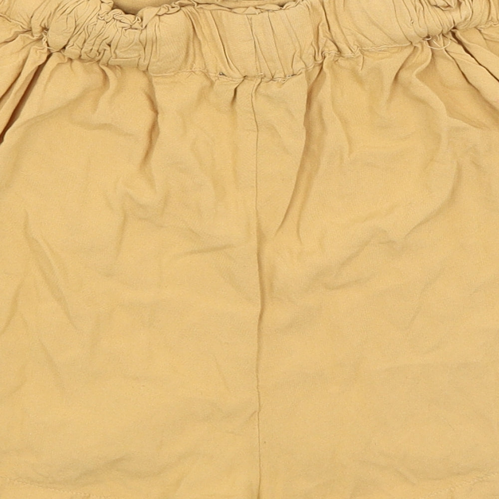 Primark Womens Yellow   Paperbag Shorts Size 8