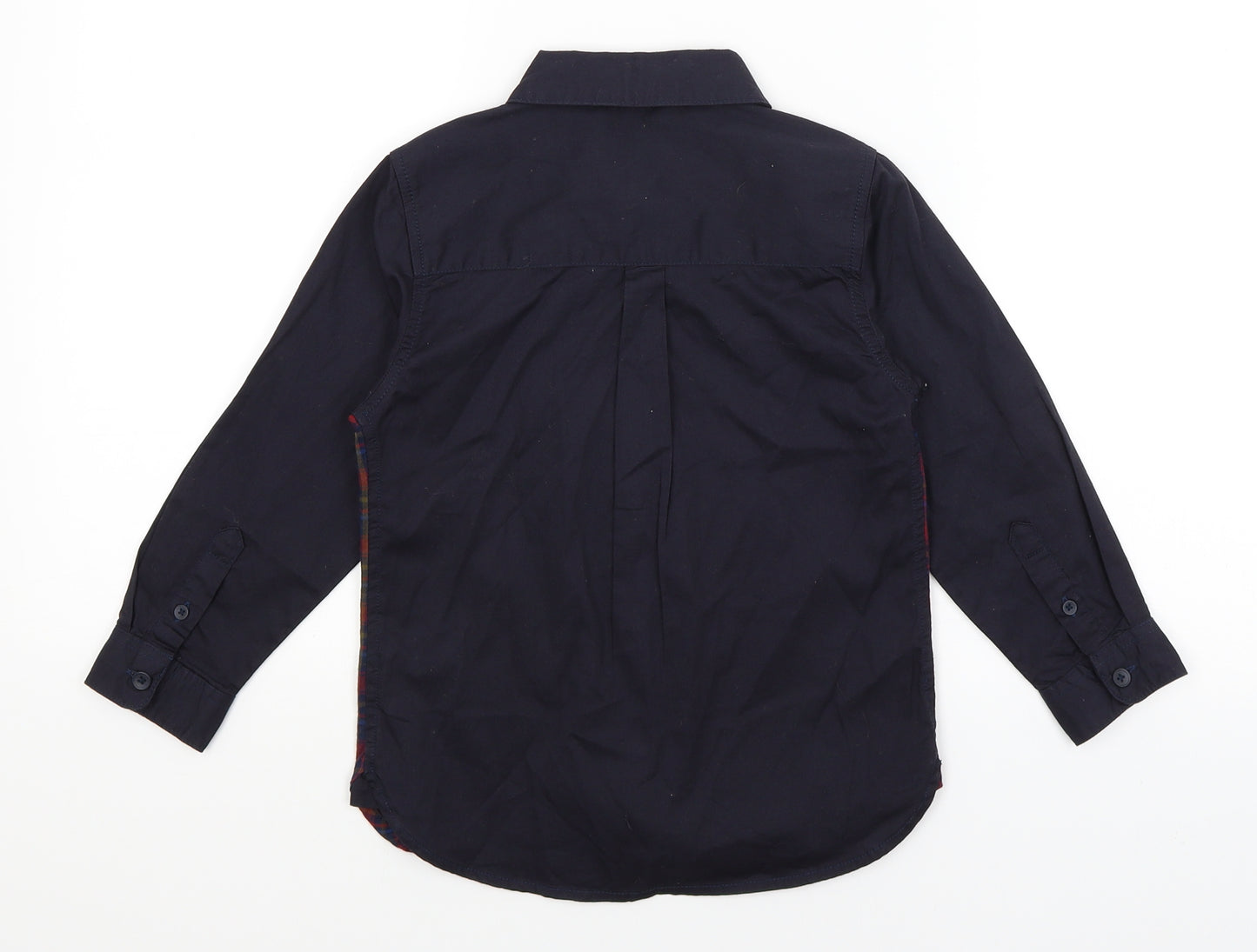 Matalan Boys Black Plaid  Basic Button-Up Size 7 Years