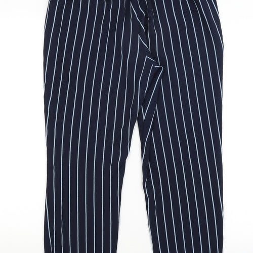 H&M Womens Blue Striped  Trousers  Size 14 L25 in