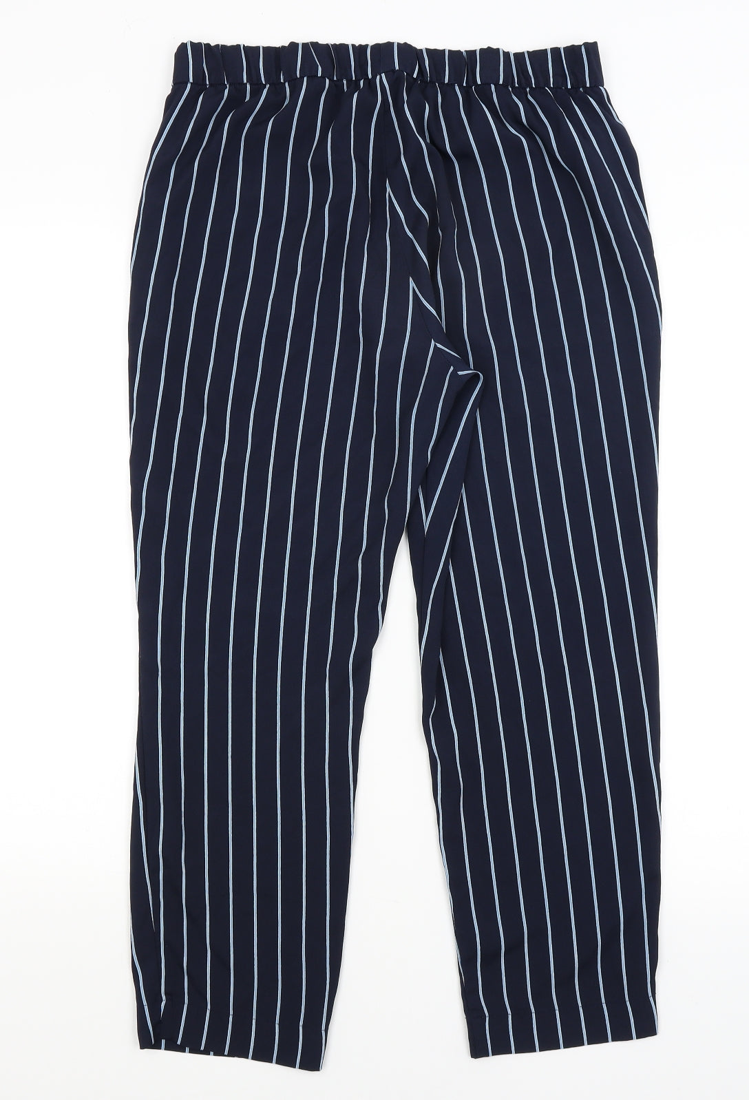 H&M Womens Blue Striped  Trousers  Size 14 L25 in