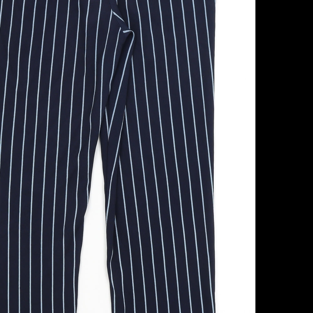 H&M Womens Blue Striped  Trousers  Size 14 L25 in