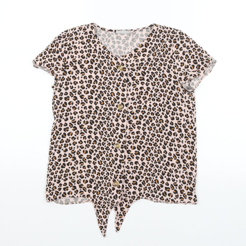 Matalan Girls Pink Animal Print  Basic T-Shirt Size 13 Years