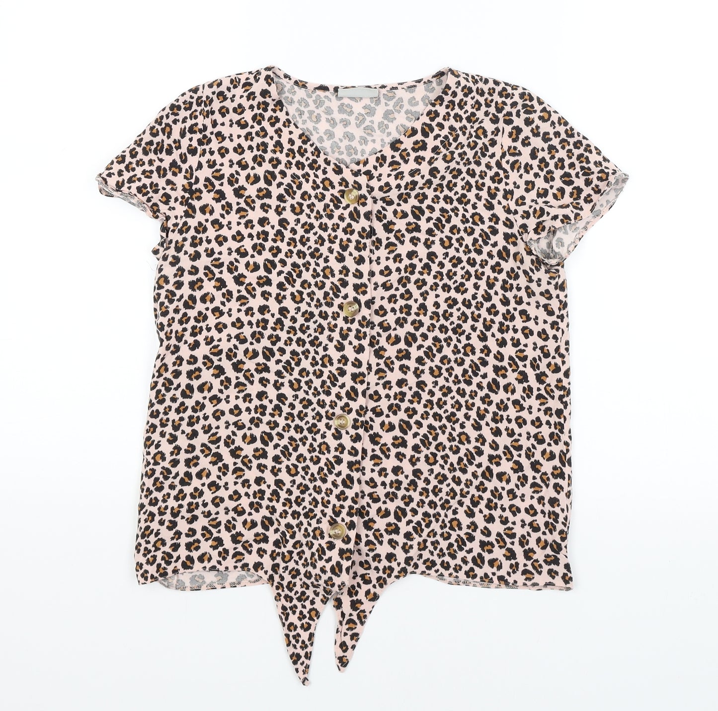 Matalan Girls Pink Animal Print  Basic T-Shirt Size 13 Years