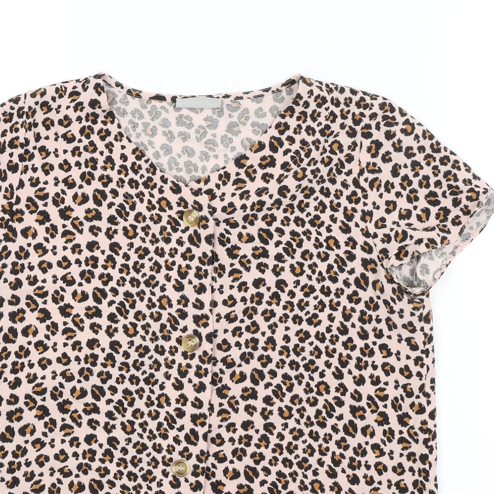 Matalan Girls Pink Animal Print  Basic T-Shirt Size 13 Years