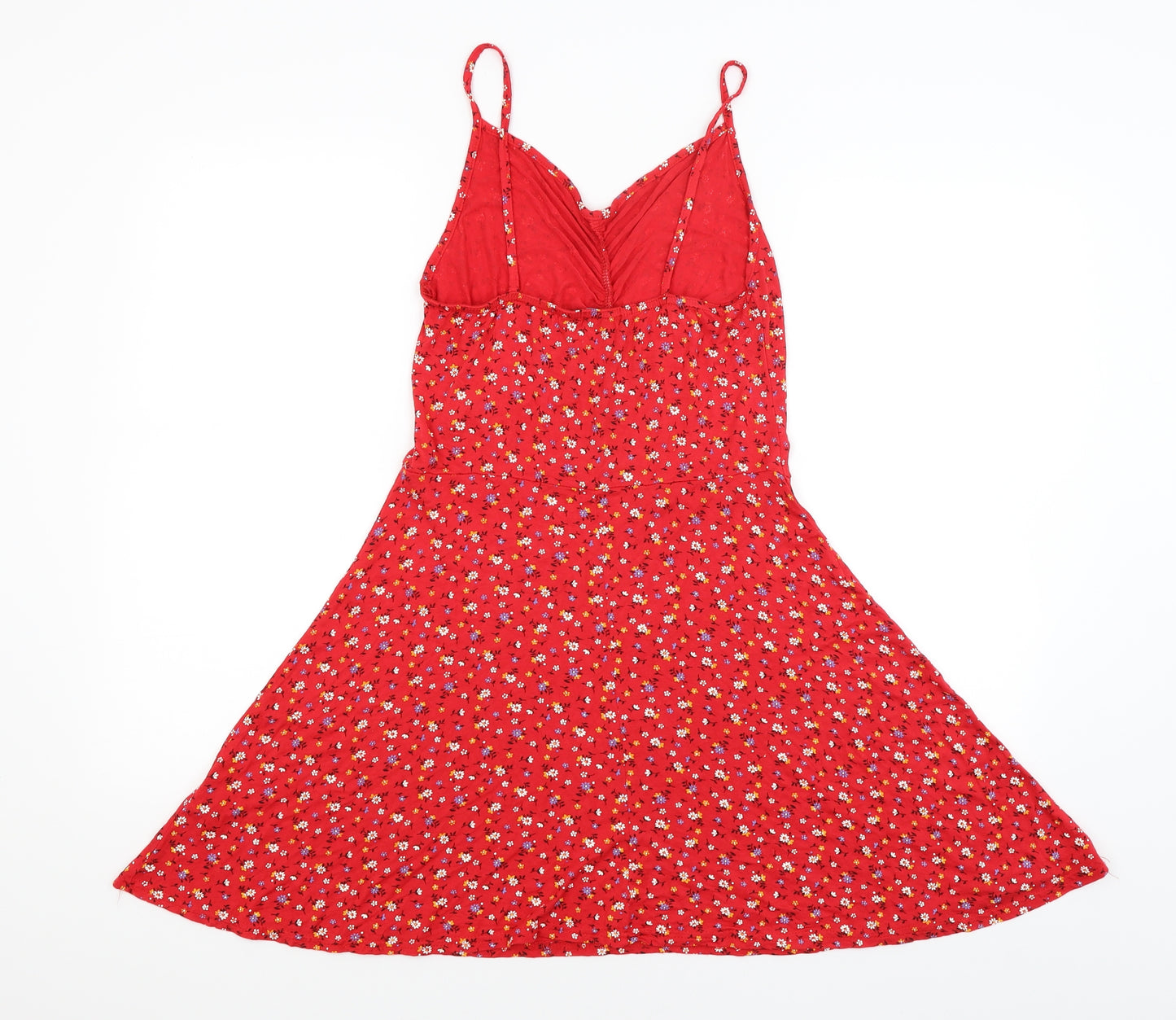Boohoo Womens Red Floral  Fit & Flare  Size 16