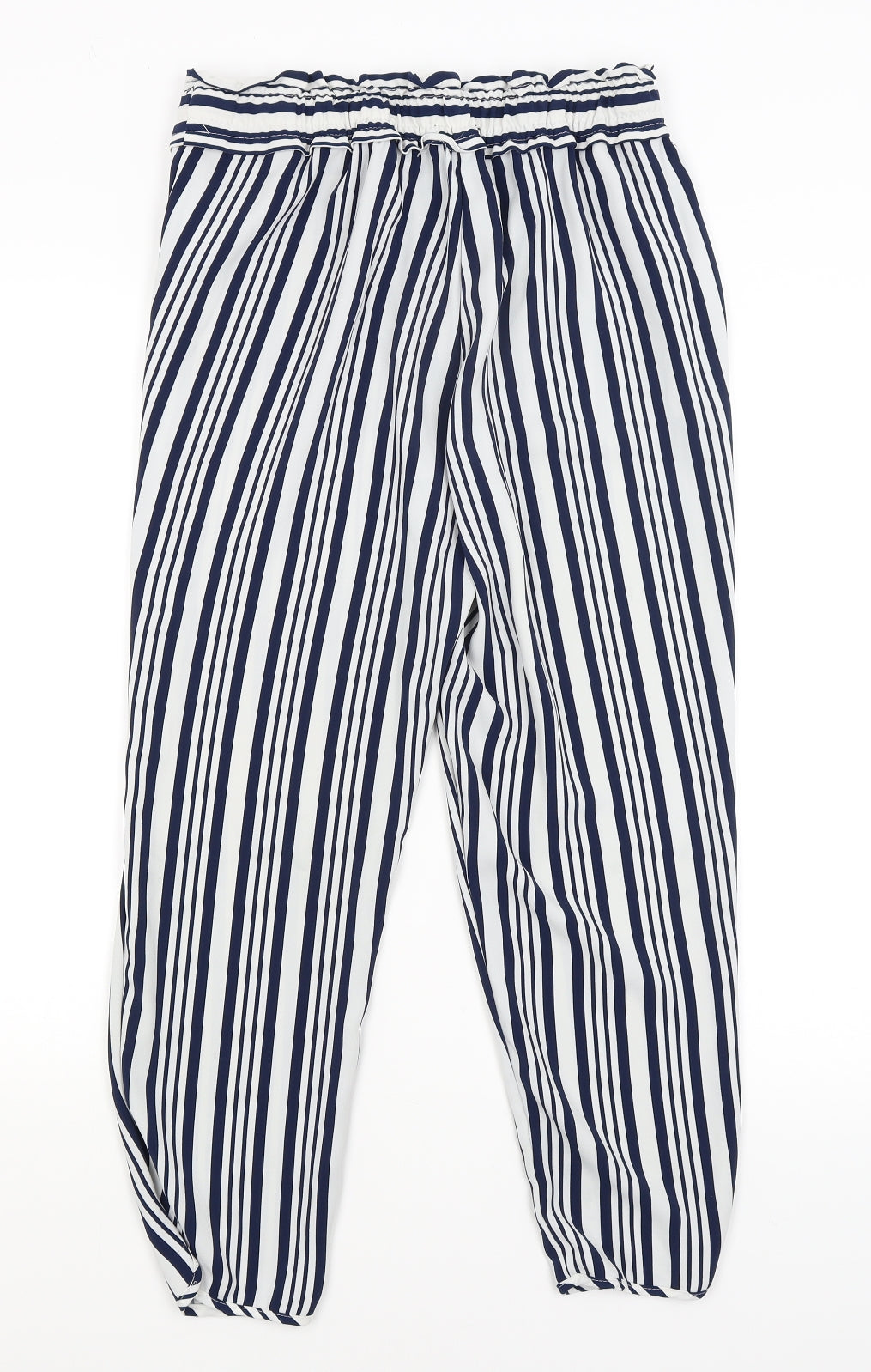 Zara Womens White Striped  Trousers  Size L L25 in