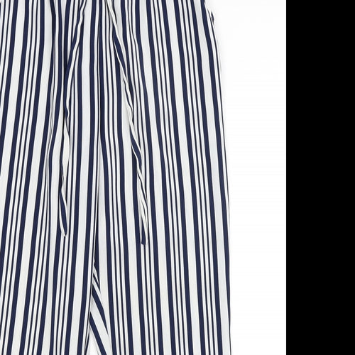 Zara Womens White Striped  Trousers  Size L L25 in