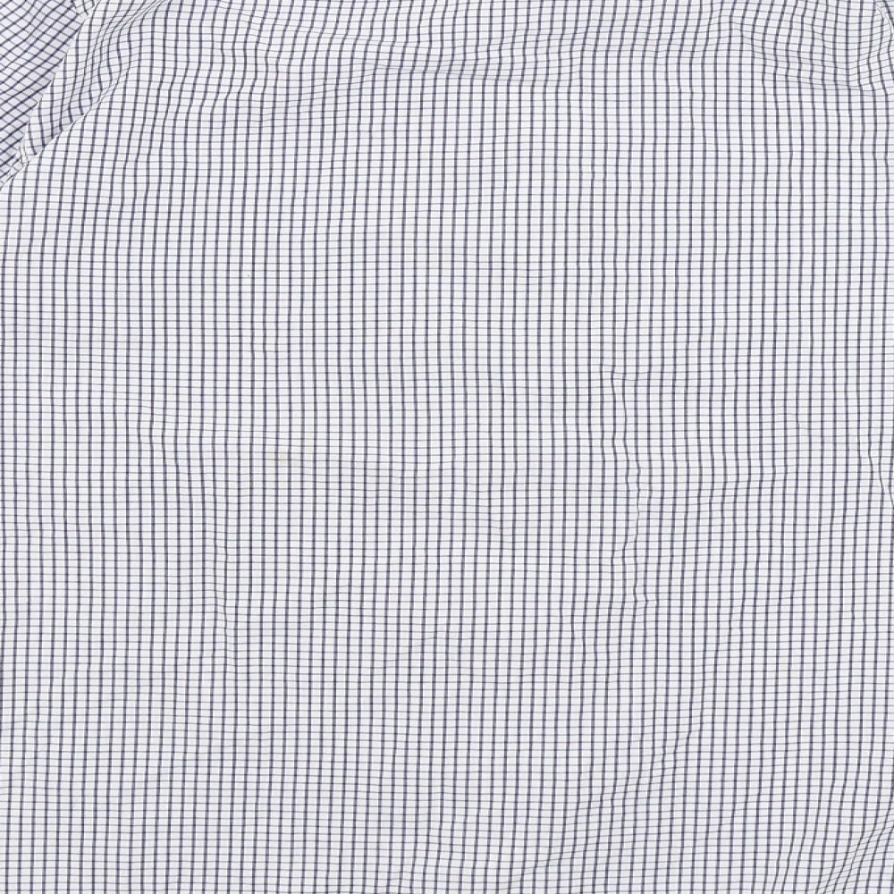 M&S Mens Blue Check   Dress Shirt Size 15