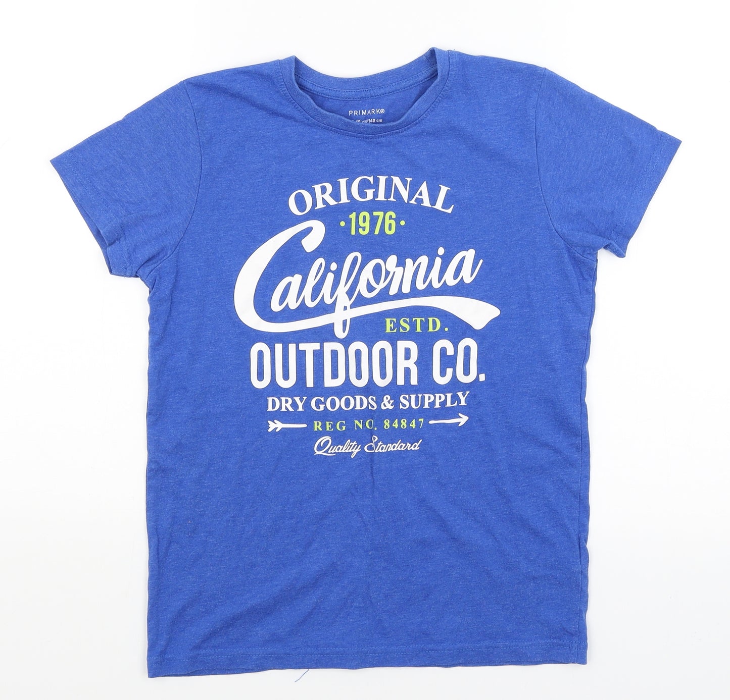 Primark Boys Blue   Basic T-Shirt Size 9-10 Years  - California