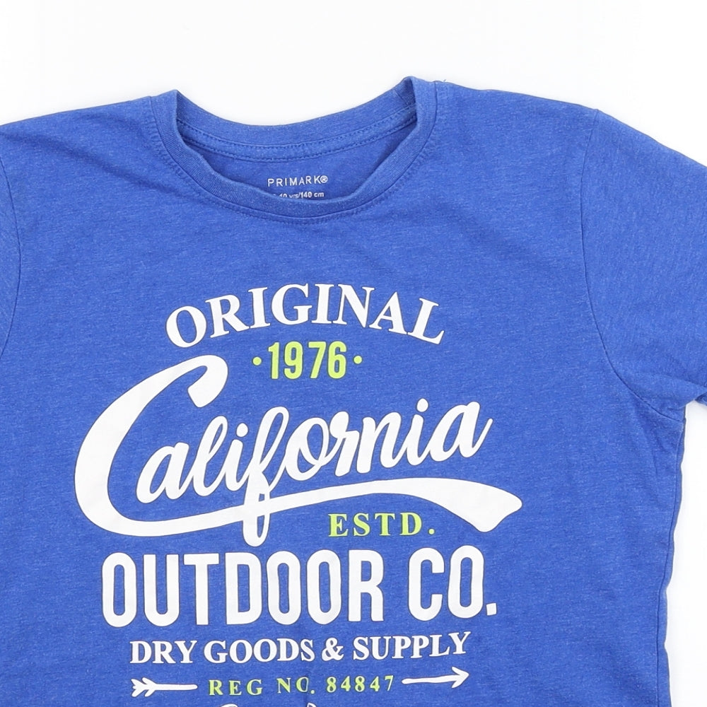 Primark Boys Blue   Basic T-Shirt Size 9-10 Years  - California