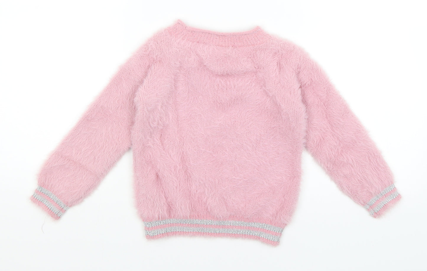 M&S Girls Pink   Pullover Jumper Size 4-5 Years  - Unicorn