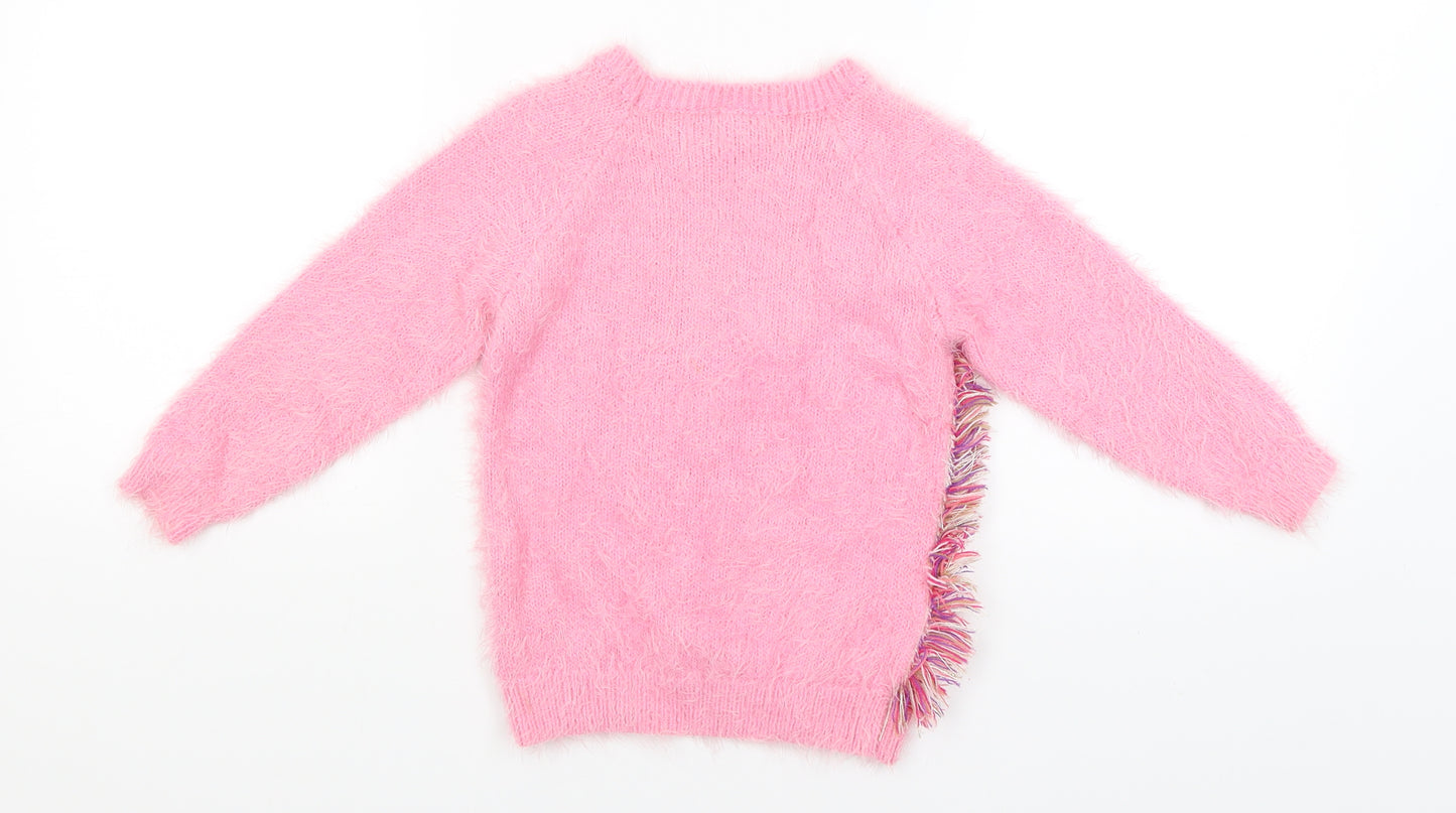 Matalan Girls Pink   Pullover Jumper Size 5 Years  - Unicorn