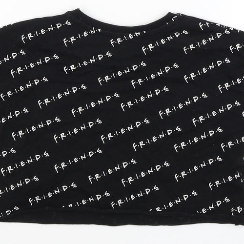 George Girls Black   Cropped T-Shirt Size 5-6 Years  - Friends