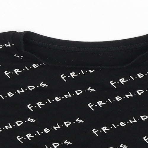 George Girls Black   Cropped T-Shirt Size 5-6 Years  - Friends