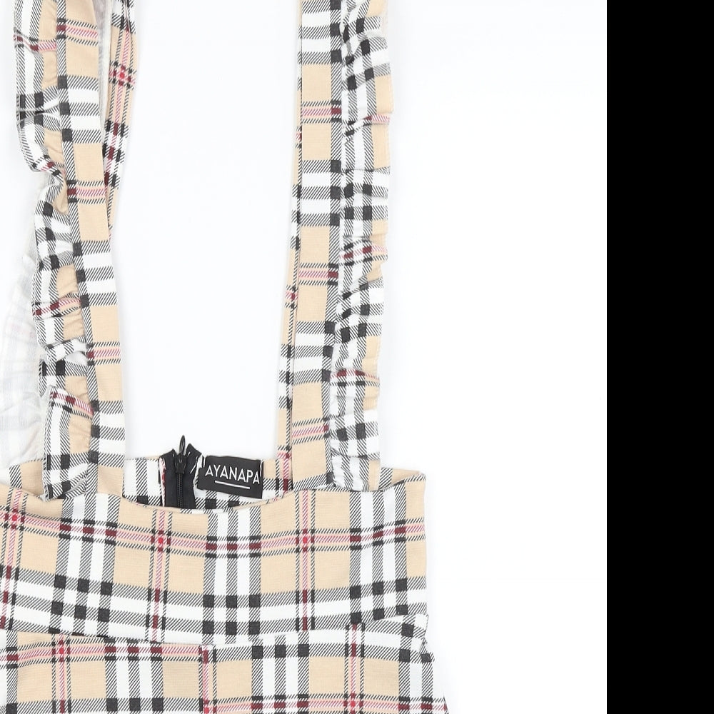 Ayanapa Womens Yellow Plaid  Dungaree One-Piece Size 10