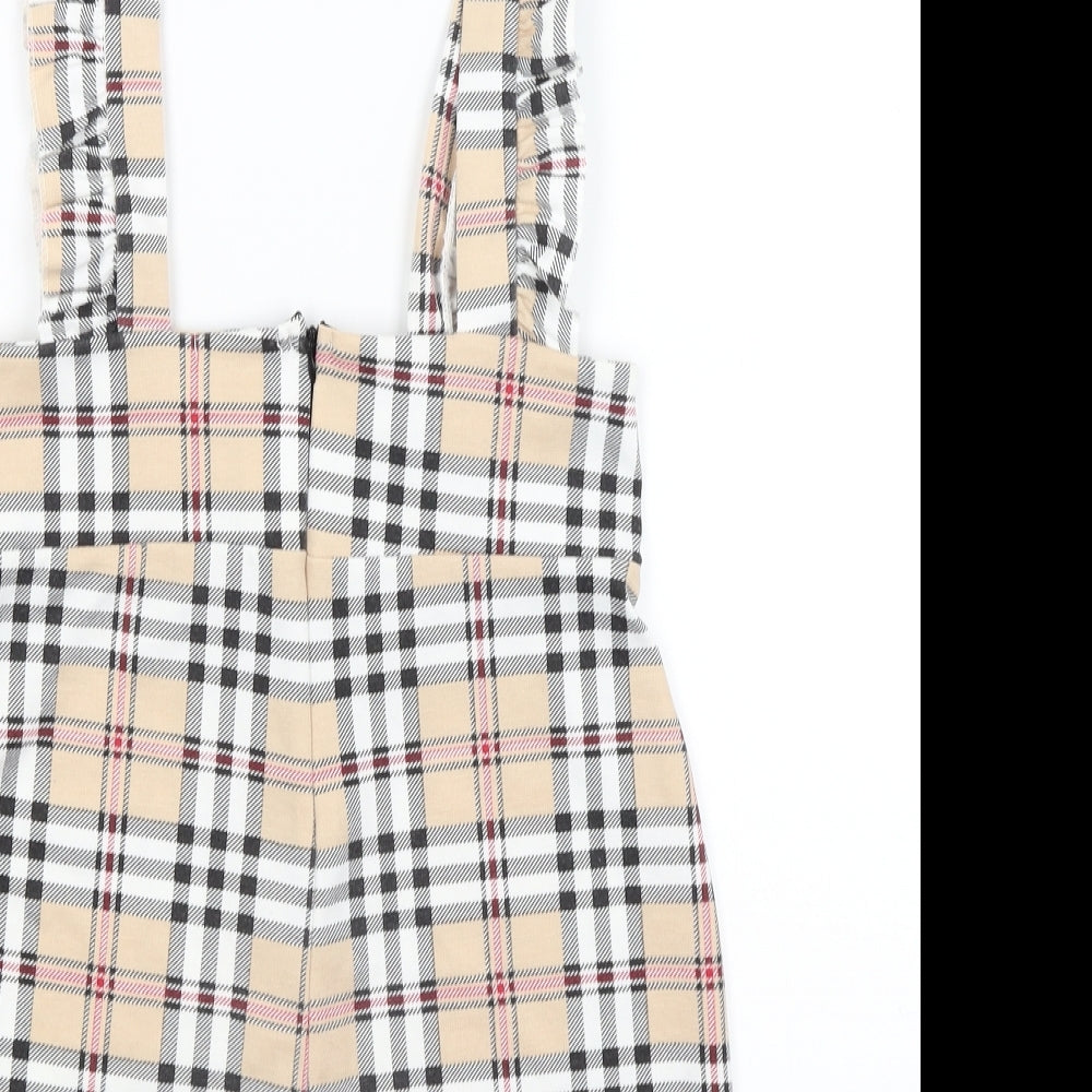 Ayanapa Womens Yellow Plaid  Dungaree One-Piece Size 10